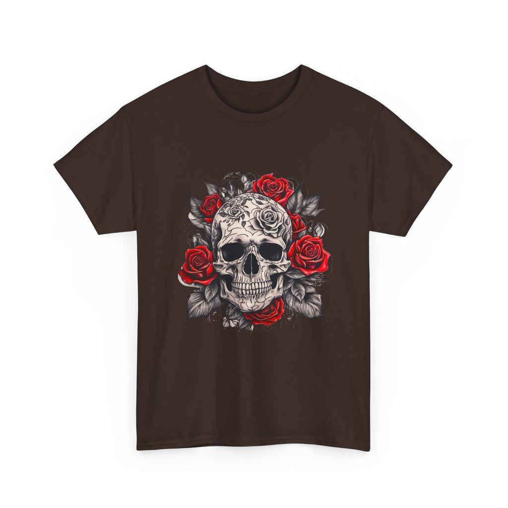 Gothic Rose Skull T-Shirt – Tattoo Art Graphic Tee for Men & Women