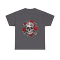 Gothic Rose Skull T-Shirt – Tattoo Art Graphic Tee for Men & Women