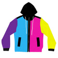 Women’s Full-Zip Hoodie — “Happiness Comes in Waves” Colorblock Surf Squad Jacket