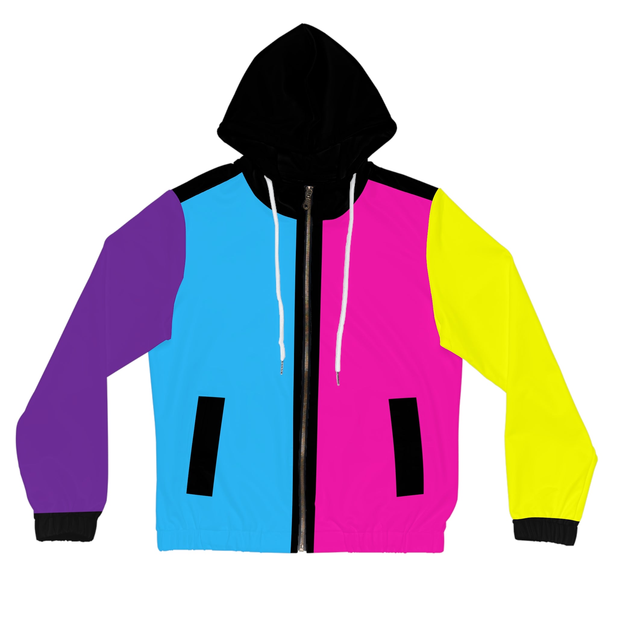 Women’s Full-Zip Hoodie — “Happiness Comes in Waves” Colorblock Surf Squad Jacket