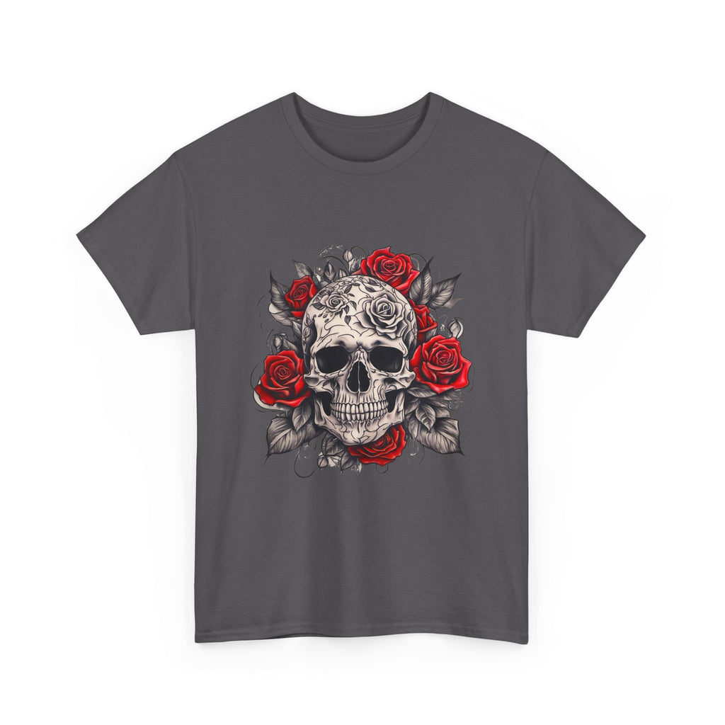 Gothic Rose Skull T-Shirt – Tattoo Art Graphic Tee for Men & Women