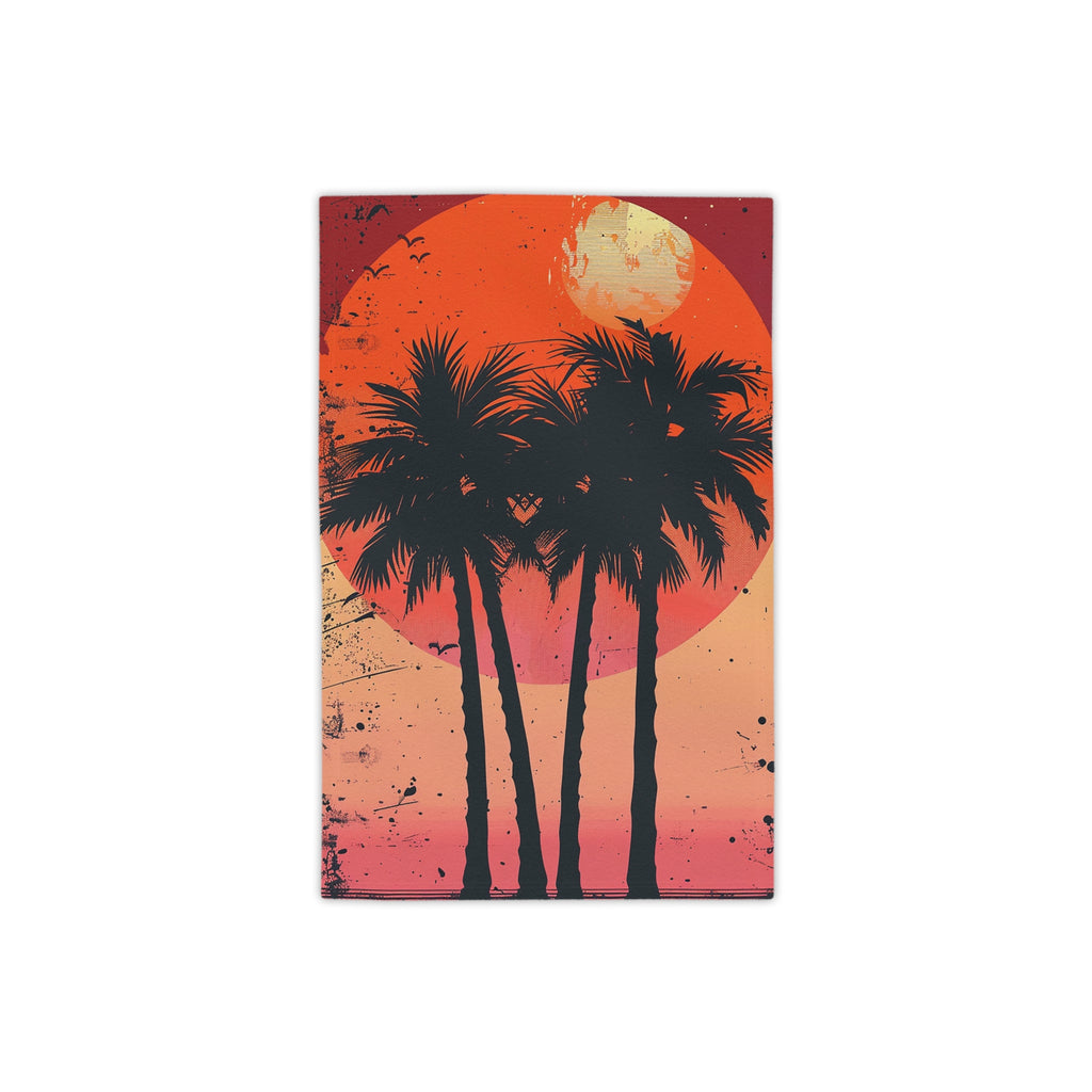 Retro Sunset Palm Beach Towel
