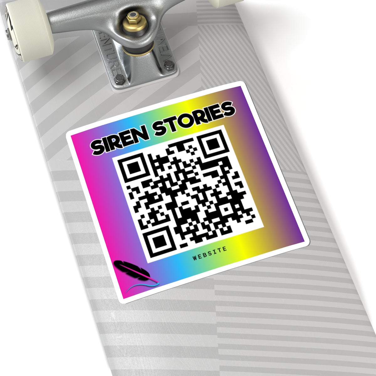 Siren Stories QR Code Sticker — Rainbow Kiss-Cut Promo Sticker