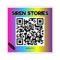 Siren Stories QR Code Sticker — Rainbow Kiss-Cut Promo Sticker