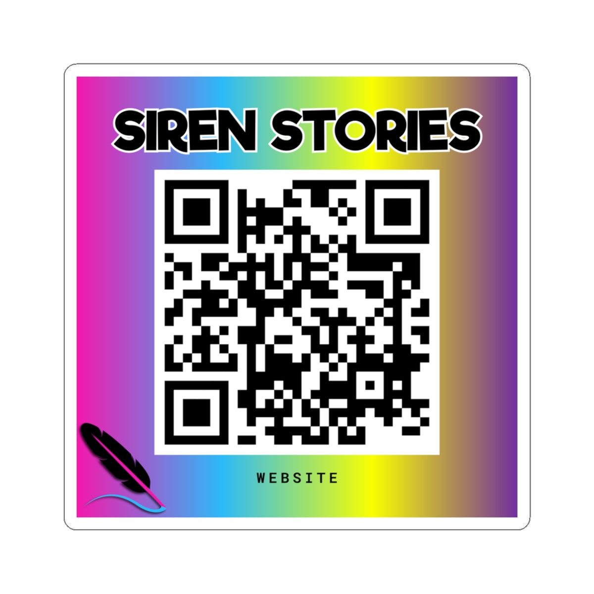 Siren Stories QR Code Sticker — Rainbow Kiss-Cut Promo Sticker