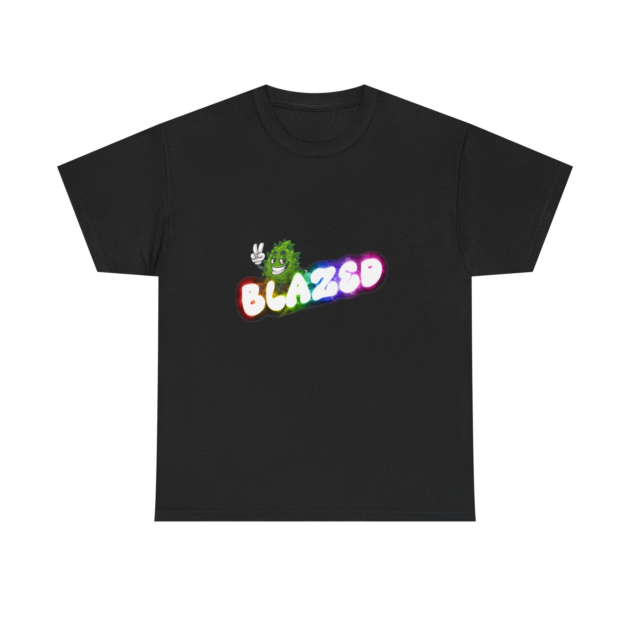 "Blazed" Rainbow Smoke Cannabis Bud Graphic Tee – 420 Stoner Streetwear
