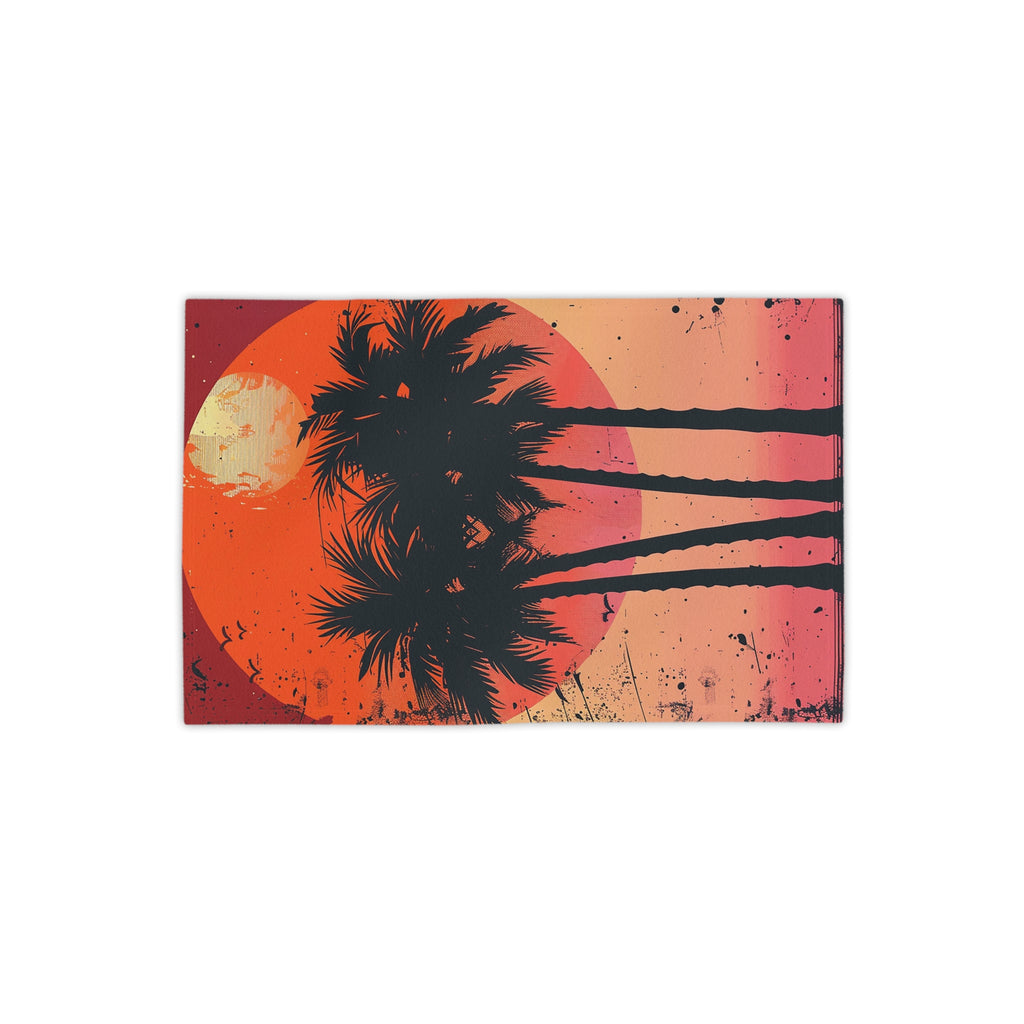 Retro Sunset Palm Beach Towel