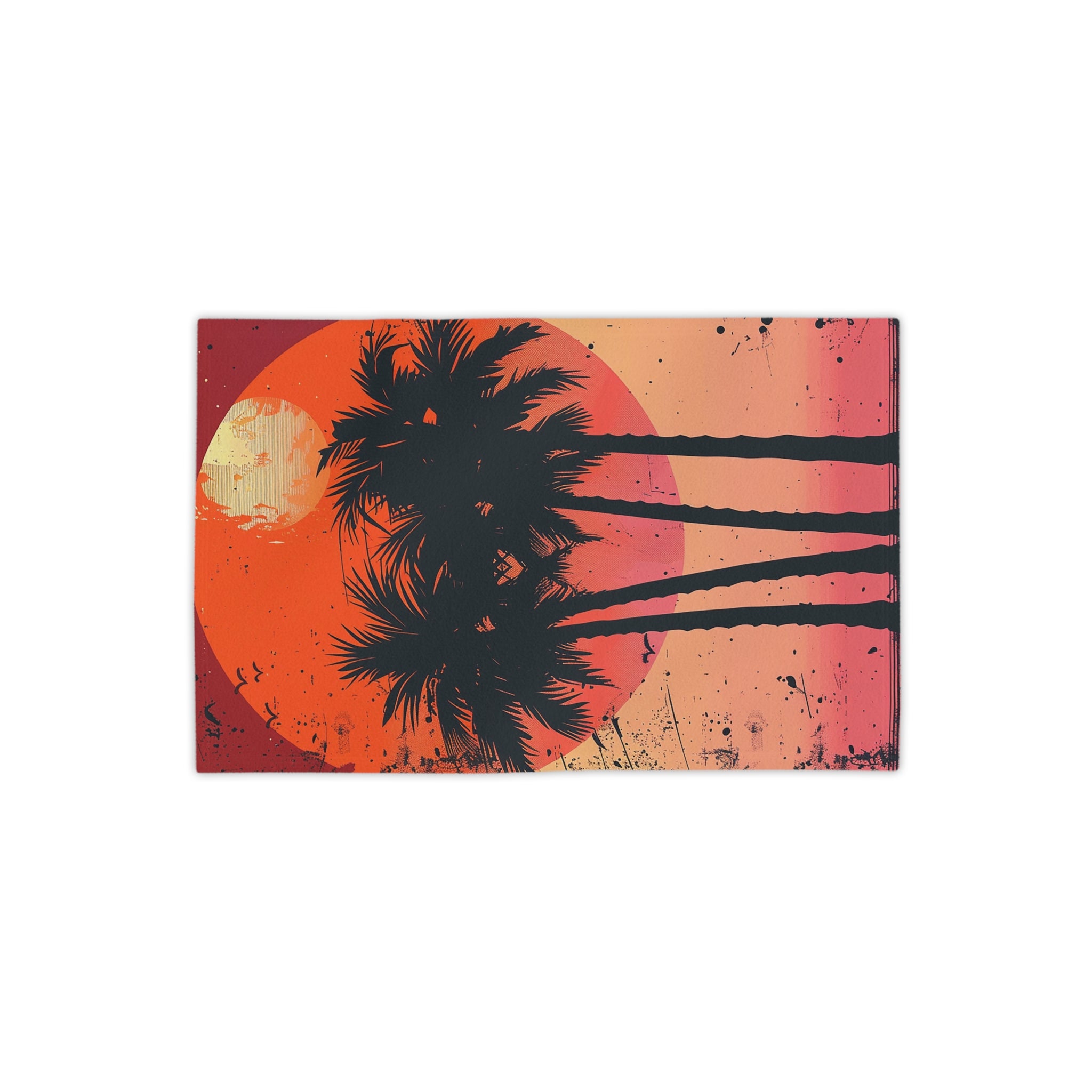 Retro Sunset Palm Beach Towel